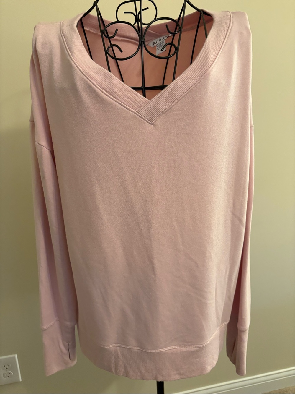 Athleta Pale Pink V-Neck Sweater